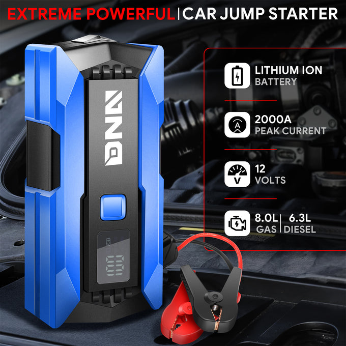 2000 Peak Amp Car Battery Jump Starter