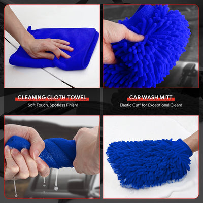 19pcs Car Detailing/Cleaning Tool Set (Blue)