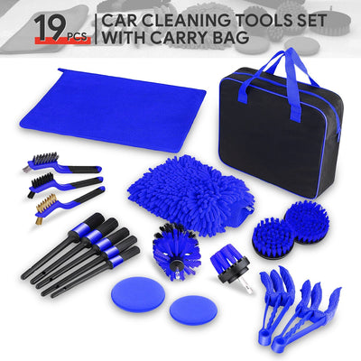 19pcs Car Detailing/Cleaning Tool Set (Blue)