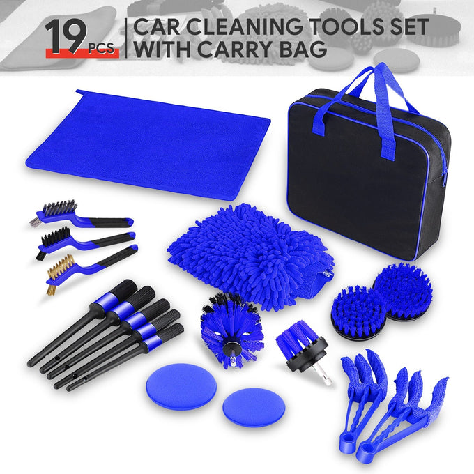 19pcs Car Detailing/Cleaning Tool Set (Blue)