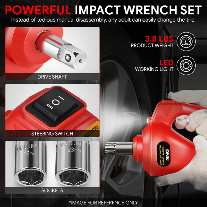 3 Ton Electric Scissor Jack & Impact Wrench Set
