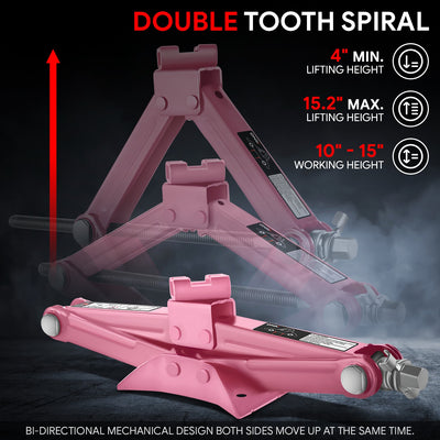 1.5 Ton Scissor Lift Jack [A Variety of color options] <br> W/ Ratchet Wrench