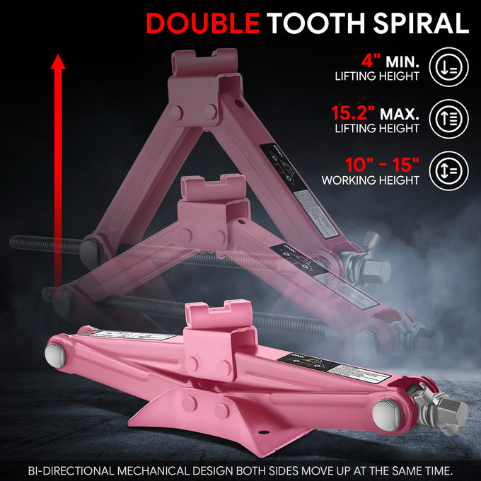 1.5 Ton Scissor Lift Jack [A Variety of color options] <br> W/ Ratchet Wrench