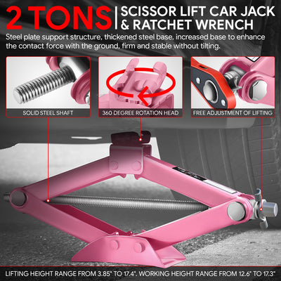 2 Ton Scissor Lift Jack【A Variety of color options] <br> W/ Ratchet Wrench