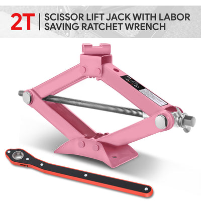 2 Ton Scissor Lift Jack【A Variety of color options] <br> W/ Ratchet Wrench
