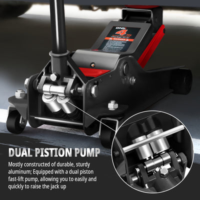 4 Ton Hydraulic Floor Jack <br> 4.5 In. Min. to 20 In. Max. Height