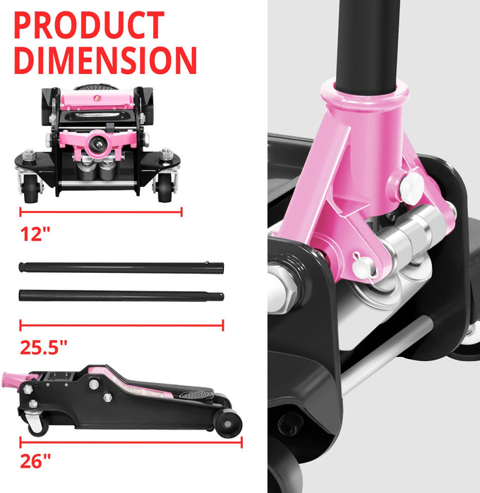 4 Ton Hydraulic Floor Jack <br> 4.5 In. Min. to 20 In. Max. Height