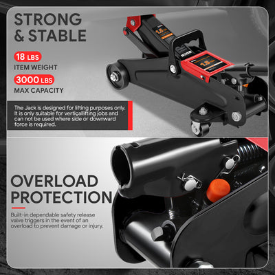 1.5 Ton Trolley Floor Jack[A Variety Of Color] <BR> W/ Pair steel front casters