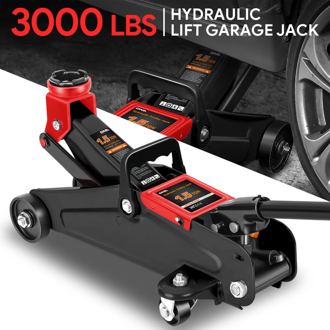 1.5 Ton Trolley Floor Jack[A Variety Of Color] <BR> W/ Pair steel front casters