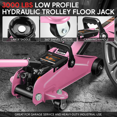 1.5 Ton Trolley Floor Jack[A Variety Of Color] <BR> W/ Pair steel front casters