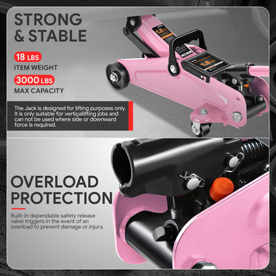 1.5 Ton Trolley Floor Jack[A Variety Of Color] <BR> W/ Pair steel front casters