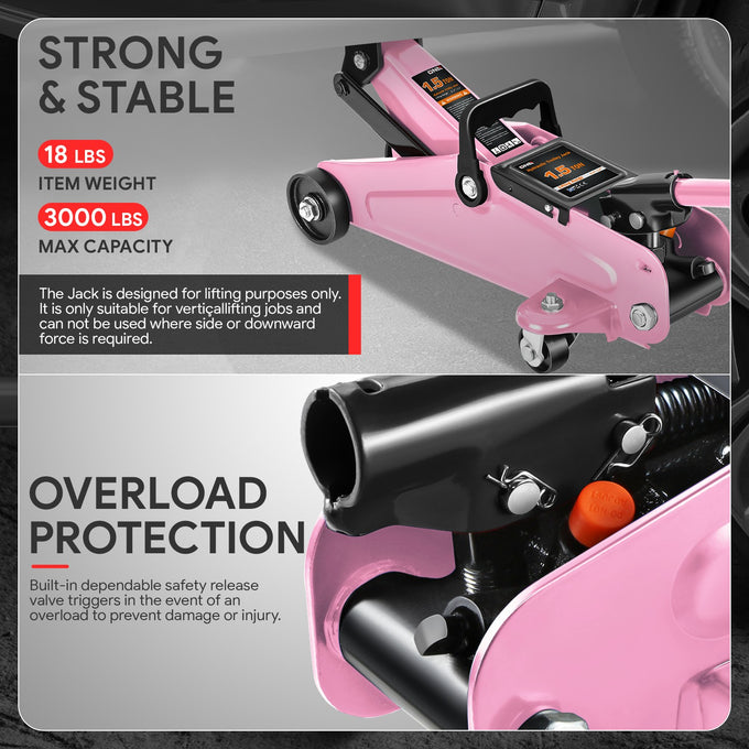 1.5 Ton Trolley Floor Jack[A Variety Of Color] <BR> W/ Pair steel front casters