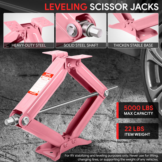 4Pcs 2.5 Ton Scissor Jack Kit <br>24 In. 5000LBS