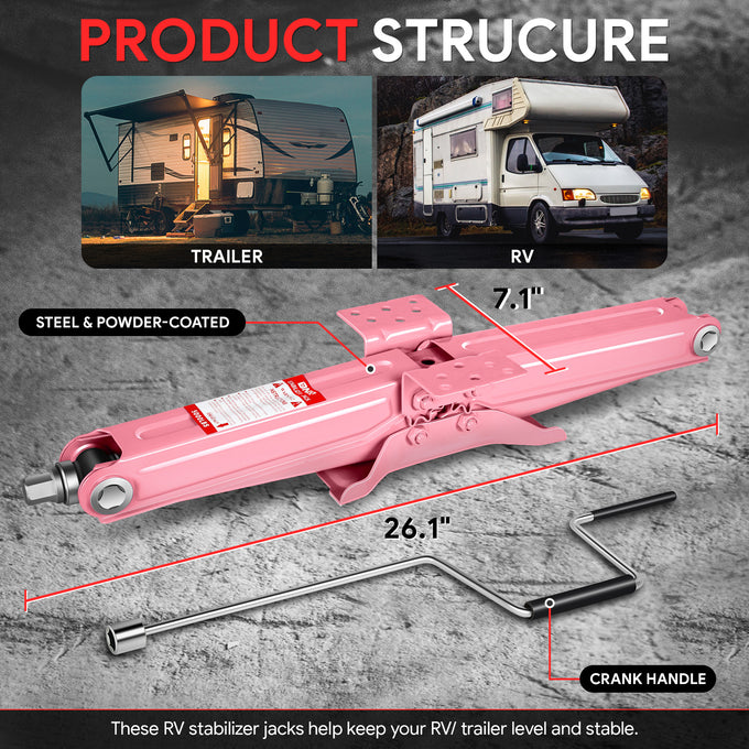 4Pcs 2.5 Ton Scissor Jack Kit <br>24 In. 5000LBS