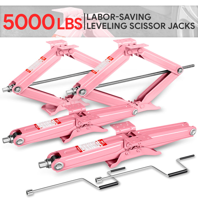 4Pcs 2.5 Ton Scissor Jack Kit <br>24 In. 5000LBS