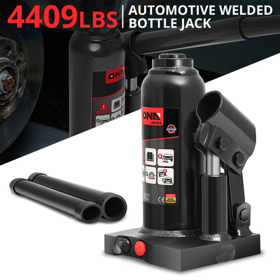 2 tons lifting Welded Hydraulic Bottle Jack <br>w/ Manual handle