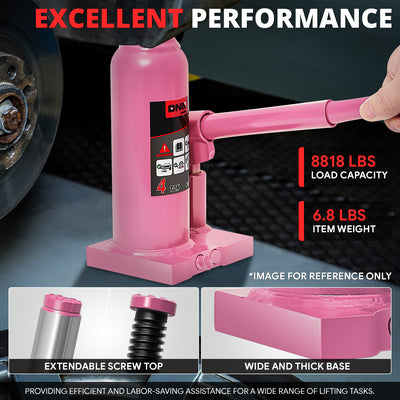 4 tons lifting Welded Hydraulic Bottle Jack <br>w/ Manual handle