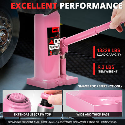 6 tons lifting Welded Hydraulic Bottle Jack <br>w/ Manual handle