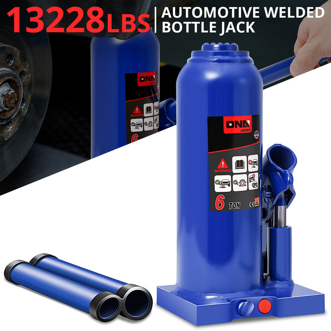 6 tons lifting Welded Hydraulic Bottle Jack <br>w/ Manual handle