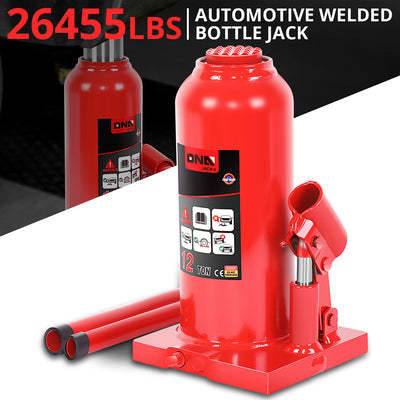 12 tons lifting Welded Hydraulic Bottle Jack <br>w/ Manual handle