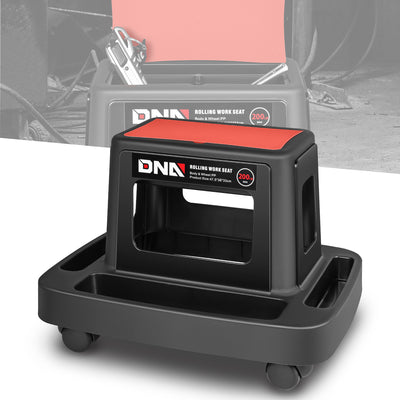 Under-Seat Storage Mobile Plastic Tool Seat <br>Size: 18.7L x 14.1W x 13 in. H