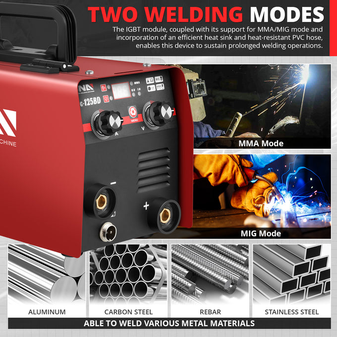 2-IN-1 110V TIG/MMA/MIG Portable Welding Machine <br> 5.6 in. x 13.78 in. x 6.3 in.