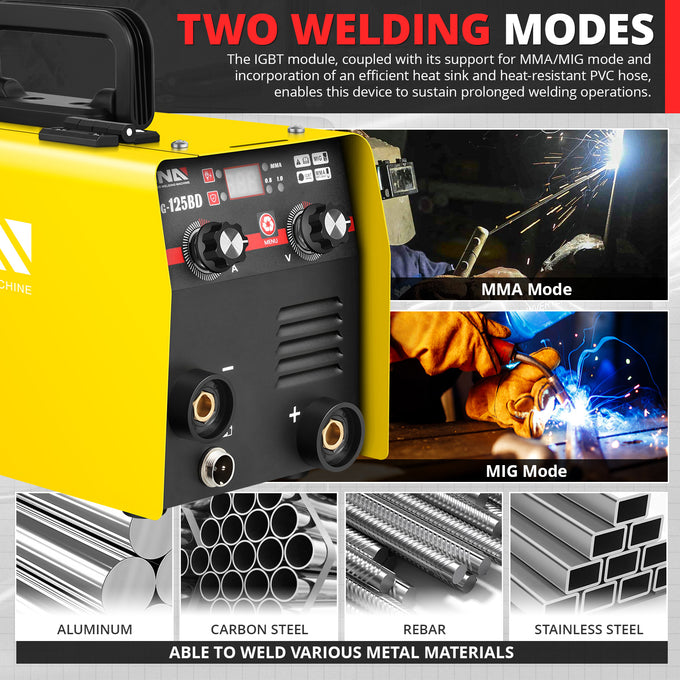 2-IN-1 110V TIG/MMA/MIG Portable Welding Machine <br> 5.6 in. x 13.78 in. x 6.3 in.