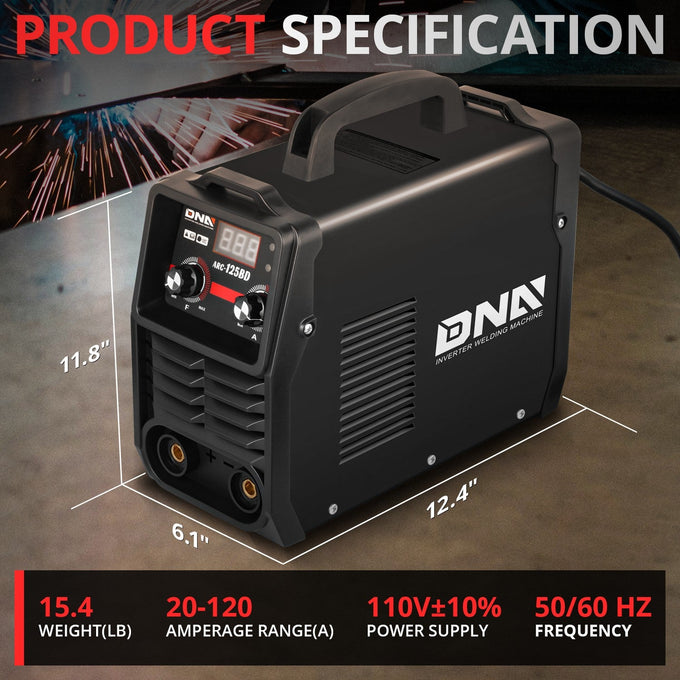 110V Portable Welding Machine <br>12.4 in. x 6.1 in. x 11.8 in.