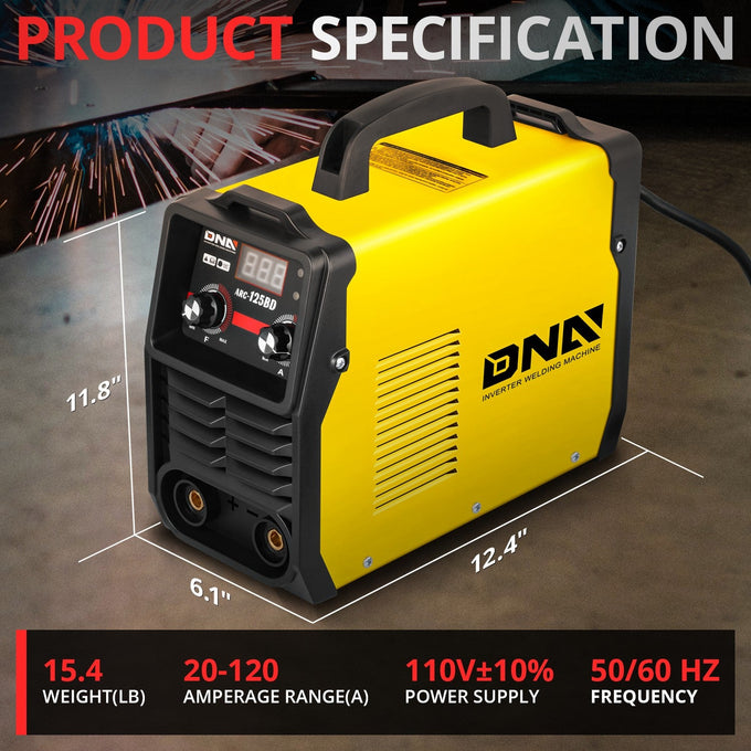 110V Portable Welding Machine <br>12.4 in. x 6.1 in. x 11.8 in.