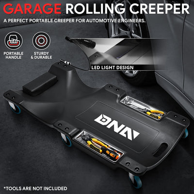 40 in. Rolling Plastic Creeper <br> w/6 Casters