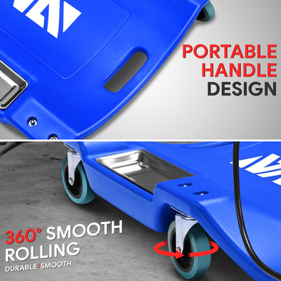 40 in. Rolling Plastic Creeper <br> w/6 Casters