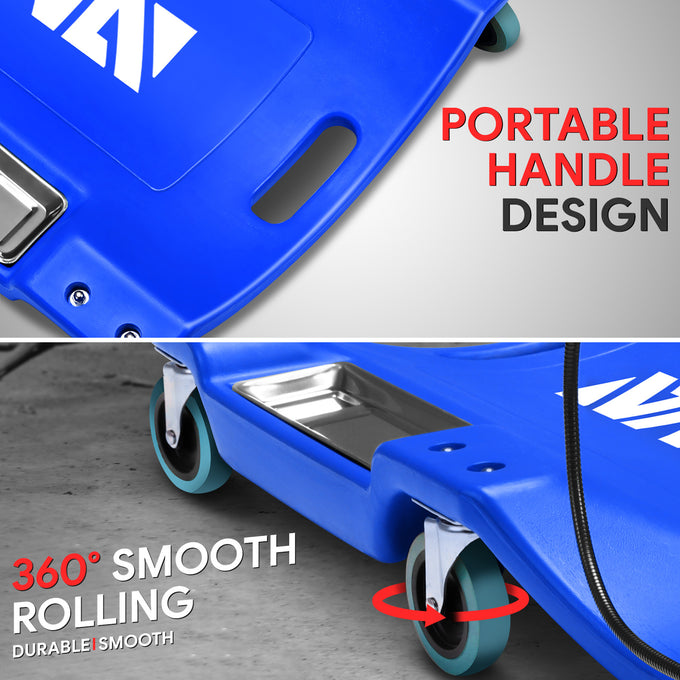 40 in. Rolling Plastic Creeper <br> w/6 Casters