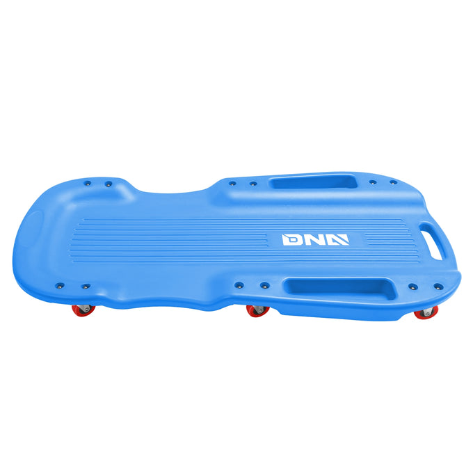 38 in. Low Profile Plastic Rolling Floor Creeper<br> w/Side Pockets & 6pcs Casters