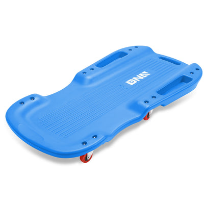 38 in. Low Profile Plastic Rolling Floor Creeper<br> w/Side Pockets & 6pcs Casters