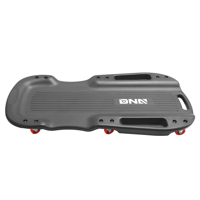 38 in. Low Profile Plastic Rolling Floor Creeper<br> w/Side Pockets & 6pcs Casters