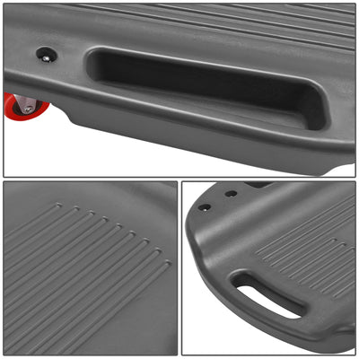 38 in. Low Profile Plastic Rolling Floor Creeper<br> w/Side Pockets & 6pcs Casters