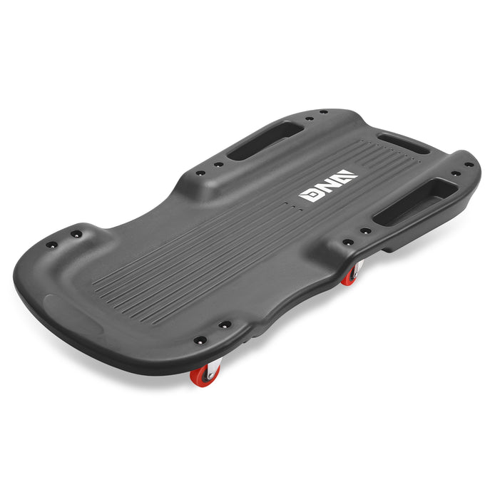 38 in. Low Profile Plastic Rolling Floor Creeper<br> w/Side Pockets & 6pcs Casters