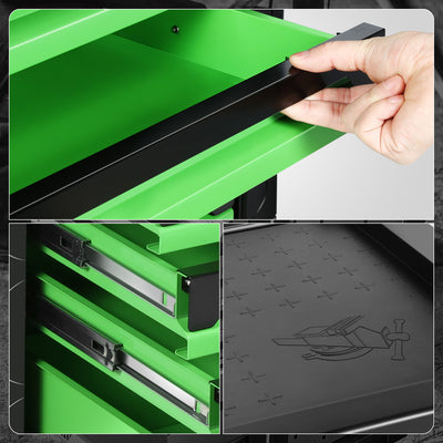 7-Drawer Plastic Top Rolling Tool Trolley Chest Lockable Storage Cabinet