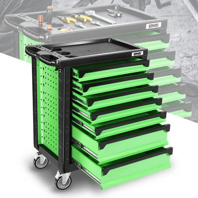 7-Drawer Plastic Top Rolling Tool Trolley Chest Lockable Storage Cabinet