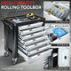 7-Drawer Plastic Top Rolling Tool Trolley Chest Lockable Storage Cabinet