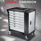 7-Drawer Plastic Top Rolling Tool Trolley Chest Lockable Storage Cabinet