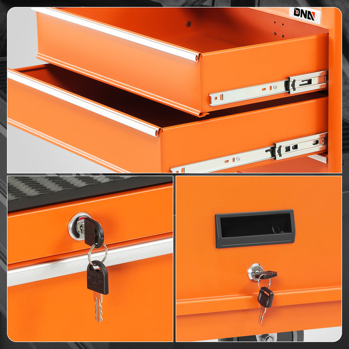 3-Drawers Tool Cabinet w/ Non-Slip Mat Top <br>34.85 in. x 26.8 in. x 18.1 in.
