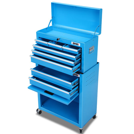 2-in-1 Combination Roller Cabinet <br> w/ Removable Upper Tool Box (Blue)