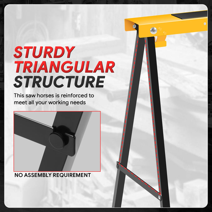 220 lbs. Anti-Slip Work Surface Folding Saw Horse