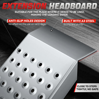 Multifunctional Steel Loading Ramp w/Anti-Slip Holes<br> 63 x 8.86 x 7.57 in.