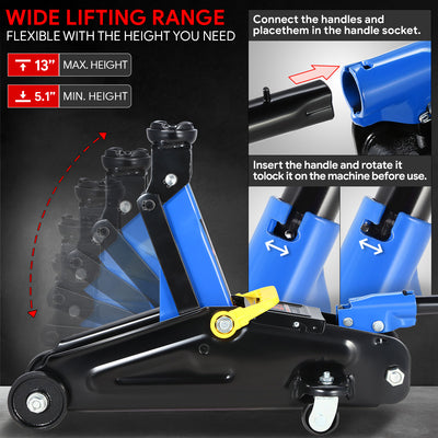 2 Ton Trolley Floor Jack [A Variety Of Color] <br> 16.9in. X 7.4 in. X 16.5 in.