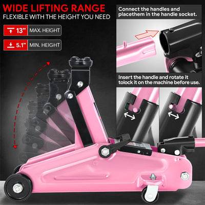 2 Ton Trolley Floor Jack [A Variety Of Color] <br> 16.9in. X 7.4 in. X 16.5 in.