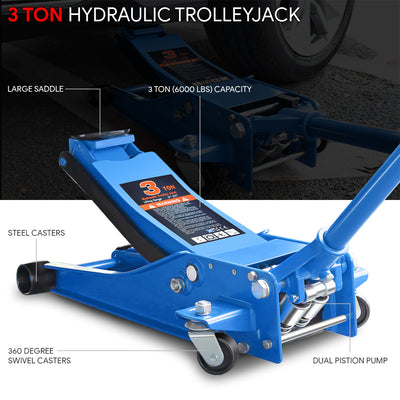 3 Ton Hydraulic Trolley Floor Jack[A Variety of color options] <br>  7.87in. x 16.5 in. x 17.32 in.