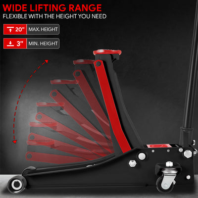 3 Ton Hydraulic Trolley Floor Jack[A Variety of color options] <br>  7.87in. x 16.5 in. x 17.32 in.