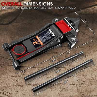 3 Ton Hydraulic Trolley Floor Jack[A Variety of color options] <br>  7.87in. x 16.5 in. x 17.32 in.